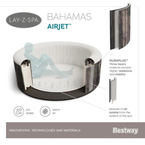 Poreallas Lay-Z-Spa Bahamas Airjet 180 x 66 cm Bestway - Image 6