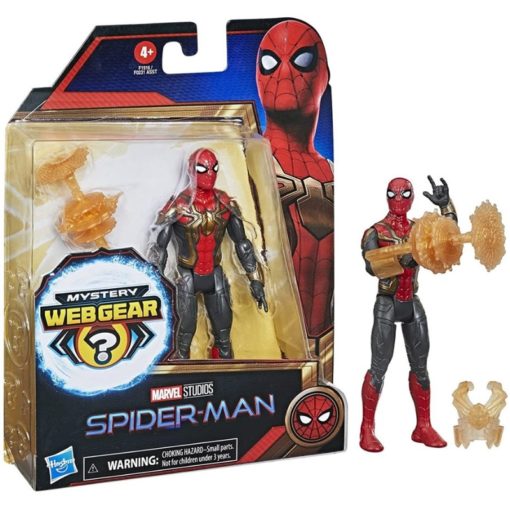 Spiderman hahmo ja yllätys 13 cm puna-kulta-harmaa