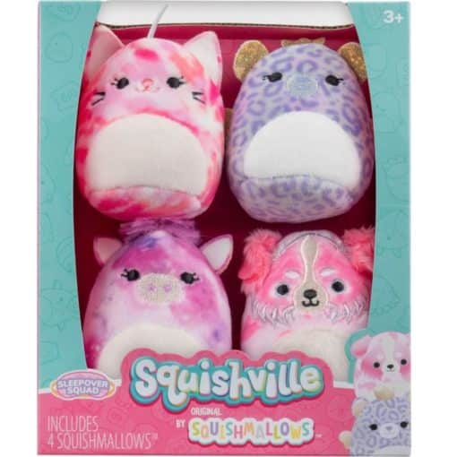 Squishmallows Squishville Sleepover Squad -pehmolelut 4 kpl