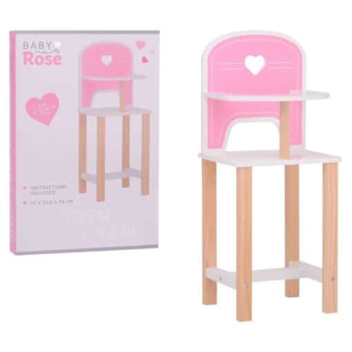 Syöttötuoli nuken Baby Rose puinen