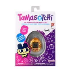 Tamagotchi-virtuaalilemmikkilelu, joka on koristeltu hunajakennokuviolla