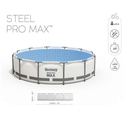 Uima-allas 305x76cm kehys harmaa Bestway 56408 Steel Pro Max - Image 8