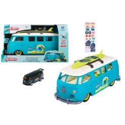 VW T1 Carry Case + 1 Car – Volkswagen Transporter -säilytysauto valoilla Majorette