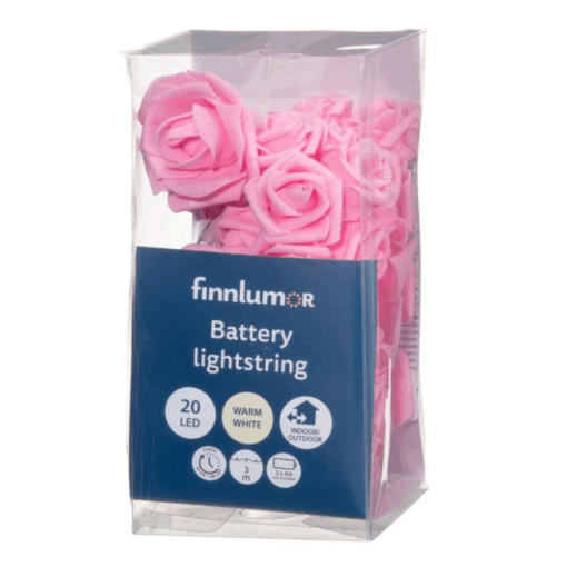 Valosarja Ruusu 20 Led pinkki (1)