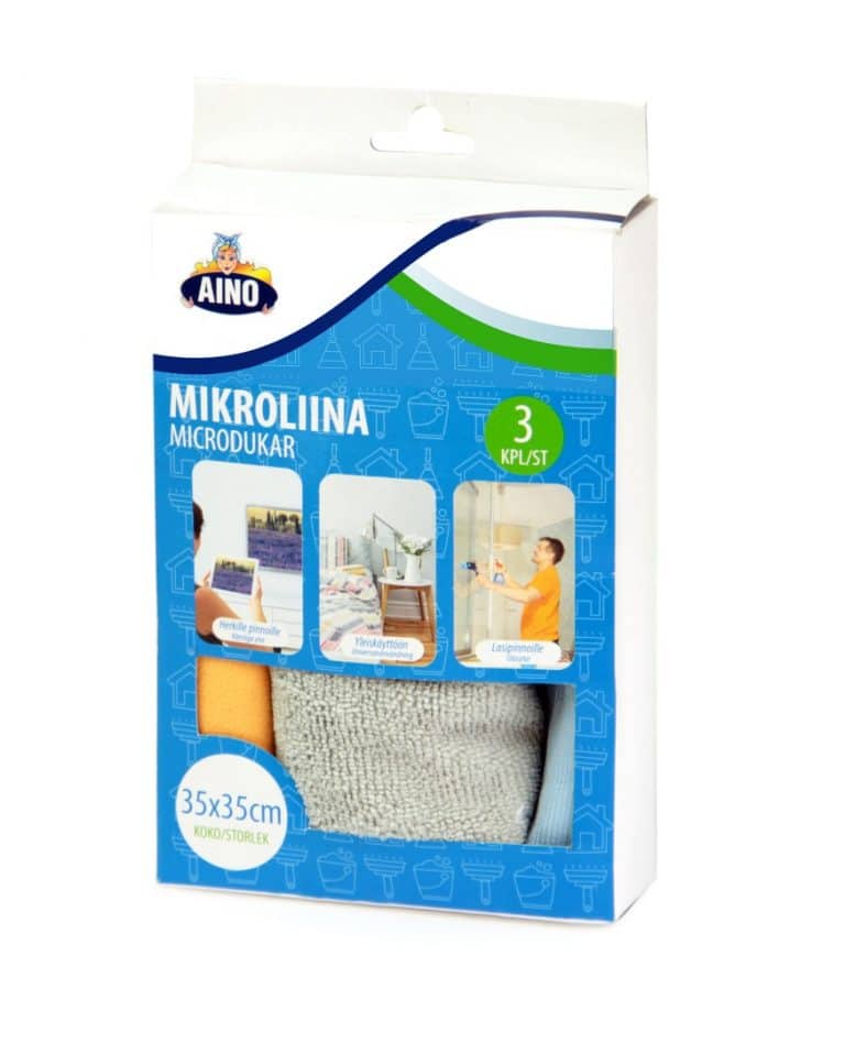 Siivous mikroliina 3 kpl, Aino