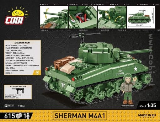 Cobi 3044 World War II tankki Sherman M4A1 - Image 10