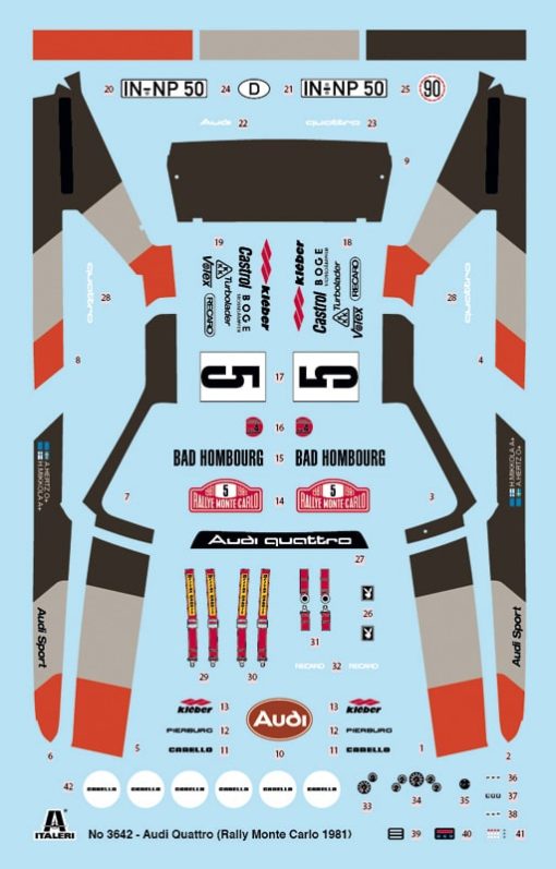 Italeri Audi Quattro Rally ralliauto pienoismalli - Image 10