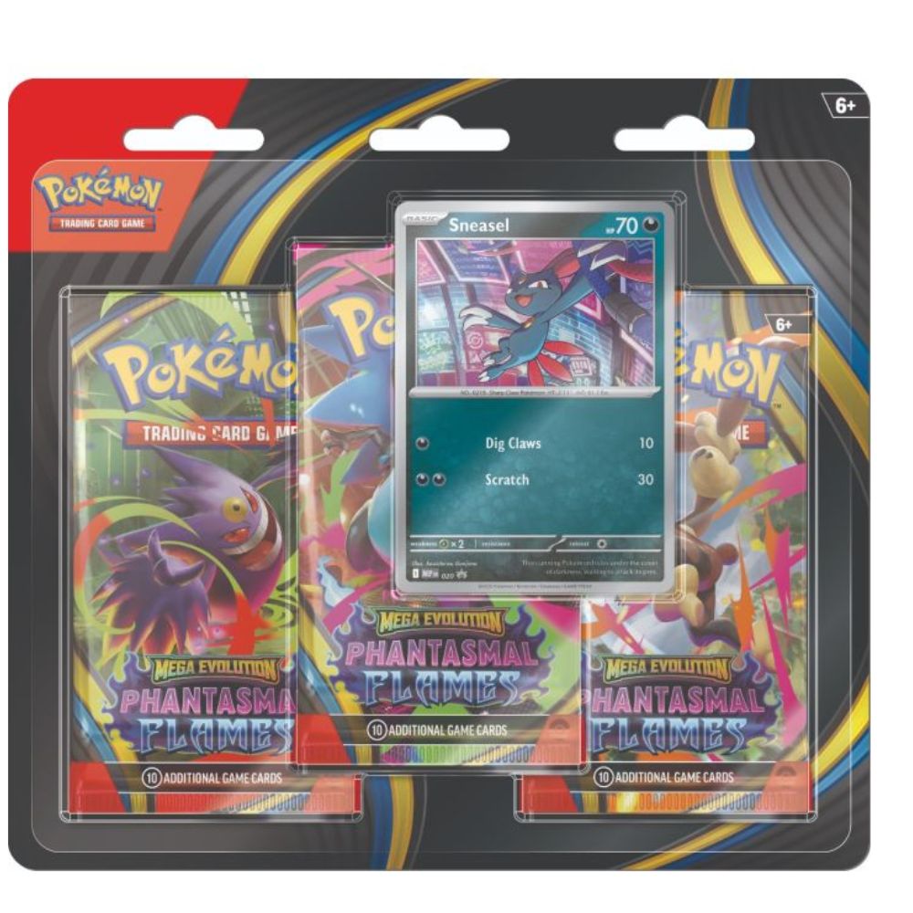 PokemonME02 Phantasmal Flames 3-Pack Blister - Weavile keräilykortti -pakkaus